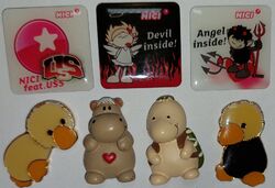 😍Pin-Konvolut 7 NICI Cuddly Toys Pins Kuscheltiere Angel Inside feat US5 US 5🤩