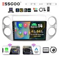 9 Zoll DAB+ Carplay Autoradio Android 14 4+64G GPS Cam Für VW Tiguan 5N 07-2016
