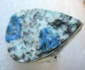RARITÄT ECHTER AZURIT MALACHIT in Granit RING RIESIG ROHSTEIN 925 Silber Gr18 K2