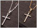 Halskette Kreuz Kette mit Strasssteinen Kristall Anhänger Zirkonia Damen Schmuck