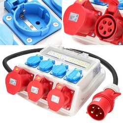 Stromverteiler CEE Baustromverteiler Starkstrom Wandverteiler 16A/32A Adapter