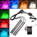 4x RGB LED Innenraumbeleuchtung Auto KFZ Ambiente Fußraumbeleuchtung mit Control