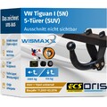 ANHÄNGERKUPPLUNG für VW Tiguan I 07-16 starr ORIS +13pol E-Satz ABE