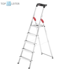 Hailo Stehleiter 5 Stufen Haushaltsleiter Stufenstehleiter L60 Standardline