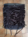 H&M Rock Satin Bändel Raffung Falten dunkelbraun ebenholz Gr. 36 38 S M