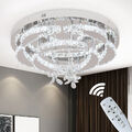 50cm Dimmbar Kristall LED Deckenleuchte Kronleuchter Wohnzimmer Fernbedienung DE