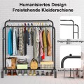 2 in1 Klappbar Schwerlast Kleiderständer Garderobenständer mit Schuhregalen 2025