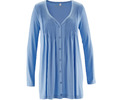 Damen Shirt Jacke blau S L 38 42 46 figurumspielend Bluse lang Viskose 053 neu