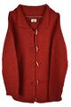 PACHAMAMA rote Strickjacke Pullover Brustumfang 44" Damen 100% Wolle handgefertigt Nepal