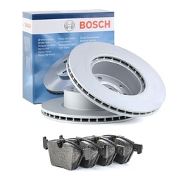 BOSCH BREMSEN SATZ HINTEN BREMSSCHEIBEN VOLL 255 MM BELAEGE FUER VW