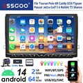 DAB+ Android 14 64G Carplay Autoradio GPS Für VW GOLF 5 6 Touran EOS Tiguan Polo