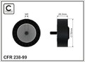 CAFFARO 238-99 Umlenk-/Führungsrolle, Keilrippenriemen für ALPINA,BMW