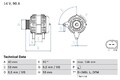 Bosch Lichtmaschine Generator für Audi A3 TT Coupe Cabrio 1999-2007 0986041500