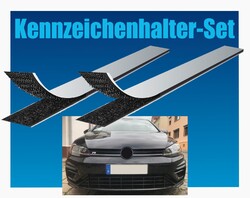 2x Klettband KFZ Kennzeichenhalter Nummernschildhalter rahmenlos selbstklebendfür 2 Kennzeichen für alle Kennzeichengrößen universal