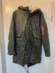 fs- Alpha Industries Jacke Langjacke Winterjacke Mantel khaki Herren Größe S