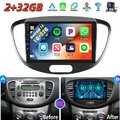 Apple Carplay 32GB Android 14 Autoradio GPS Navi +KAM Für Hyundai i10 2007-2013