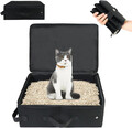 Reise Katzenklo Portable Faltbar für Klein Kitten Katzentoilette Schwarz