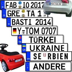 Name Kennzeichen Aufkleber Baby Racer Lauflern Wagen Seifenkiste personalisiert