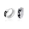 Creolen Sterling Silber 925 mit Drachenmuster Schwarz| Herren & Damen Ohrringe