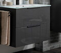 Fackelmann LUNA Badmöbel 2-tlg Set Schwarz 80cm Badschrank Möbel Made in Germany