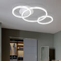 Deckenlampe Wohnzimmerlampe Deckenleuchte LED Ring Designleuchte silber L 55 cm