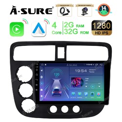 Mit DAB Kam Carplay 32G Android 14 AutoRadio Navi für Honda Civic VII 2001-2005