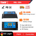 30A~60A Solar Laderegler PWM Solar Panel Controller Regulator 12V/24V Mit USB