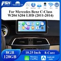 für Mercedes-Benz C-Klasse W204 NTG4.5 10,25" Android 14 128GB CarPlay Autoradio