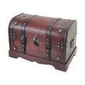 HMF Schatztruhe mit Schloss, Schatzkiste Piraten Holzkiste Geschenk Kambodscha