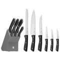 Messerblock mit Messerset 7-teilig Küchenmesser Set mit Messerhalter 6 scharf...