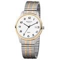 Regent F-877 Herren-Uhr Analog Quarz mit Zug-Armband Silber IP Gold  Ø 36 mm