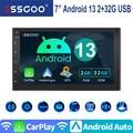 2DIN 7 Zoll Android 13 Autoradio mit Apple Carplay GPS NAVI WIFI BT USB SWC RDS