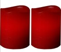 2x LED Mini Kerze rot Echtwachskerzen Timer 5x6cm Mini Stumpenkerze mit Batterie