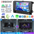 DAB+ 6+128GB Android 14 Autoradio CarPlay GPS  Für VW GOLF 5 6 Passat Touran EOS
