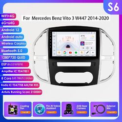 10.1” Carplay Android12 Autoradio GPS Navi BT WIFI 6+64G Für Benz Vito 3 14-2020