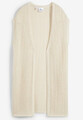 Ajour-Strick Weste mit Seitenschlitzen Gr. 40/42 Kieselbeige Sommerweste Neu