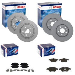 BOSCH BREMSSCHEIBEN + BELÄGE VORNE + HINTEN passend für FORD GALAXY + S-MAXVA 300x28mm | HA 302x11mm | ohne elektr. Handbremse