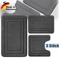 3-teilig Badematte Set Badteppich Badvorleger Teppich Duschmatte WC-Vorleger