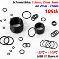 10 Stk Schnurstärke 1,5/2/3mm O-Ringe Dichtringe NBR 70 Dichtungsringe 2-77mm ID