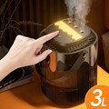 2024 3L Luftbefeuchter Ultraschall Aroma Diffuser Duftöl LED Humidifier Schwarz