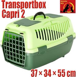 Capri 2 Transportbox von Trixie XS-S dunkelgrün hellgrün Katzen und kleine Hunde