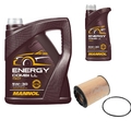 FEBI BILSTEIN Ölfilter 6L MANNOL Energy Combi LL 5W-30 für Skoda Octavia II