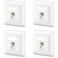 4x CAT 6a Keystone Netzwerkdose RJ45 STP Schirmung Datendose mit Keystone Modul