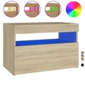 1/2er set Nachttisch Nachtschrank RGB LED Beistelltisch Sofatisch mit Ablage Neu