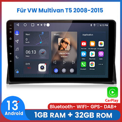 Für VW T5 Multivan 2003-2015 Carplay Android13 Autoradio GPS NAVI BT FM SWC WIFI