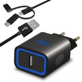 Neu Schnell USB Ladegerät + Ladekabel mit Type C Micro USB iPhone Für Handy