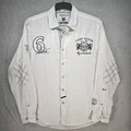 Camp David Hemd Herren Shirt Gr. M Weiß Freizeit Regular Fit 100% Baumwolle 