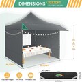 Faltpavillon 3x3M UV Schutz 50+ Popup Pavillon Faltbar Partyzelt mit Markise DE