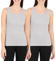 Damen 2er Pack Baumwolle Tank Top T-Shirt Übergroße Bluse Basis Unifarbe 509