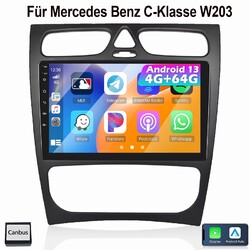Für Mercedes Benz C/CLK Klasse W209 C209 Autoradio Android 13 Carplay GPS 4+64G